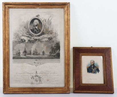 Print of &lsquo;Admiral Lord Nelson, KB, and the Victory of the Nile&rsquo;