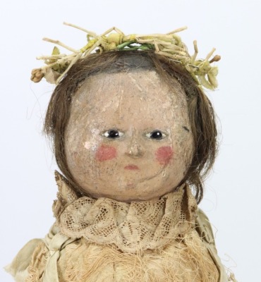 A charming George III carved English wooden doll, circa 1780, - 2