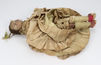 A charming George III carved English wooden doll, circa 1780, - 4