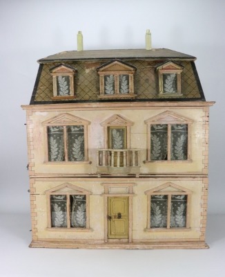 A Christian Hacker three storey dolls house, German circa 1900,