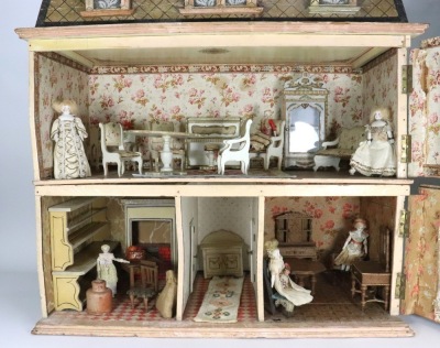 A Christian Hacker three storey dolls house, German circa 1900, - 2