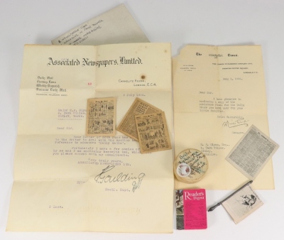 Miniature copies of The Times and Daily Mail Newspapers, 1924,