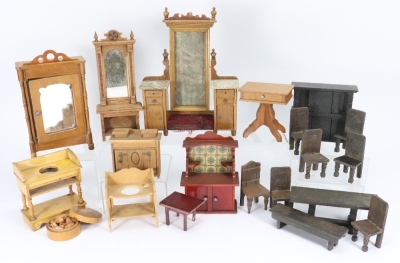 Large selection of wooden Dolls house furniture,
