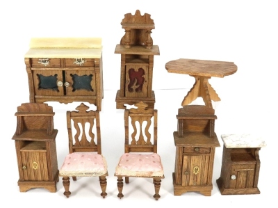 Selection of German Dolls House furniture, late 19th century, - 2