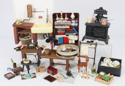 Collection of modern 1/12th scale Dolls House furniture and accessories, - 2