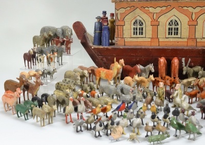 A fine wooden Noah&rsquo;s Ark and Animals, German 1880s, - 3