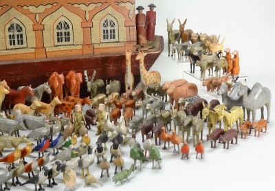 A fine wooden Noah&rsquo;s Ark and Animals, German 1880s, - 4