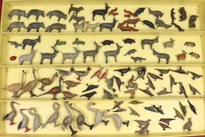 A good collection of Noah&rsquo;s Ark Nuremberg carved and painted wooden animals and birds, 19th century, - 2