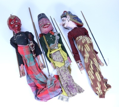Six Indonesian Wayang Golek rod-puppets, - 2