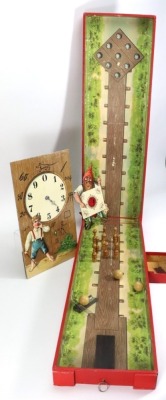 The Bowling Alley fold out board game, German 1890s, - 2