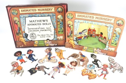 Boxed Matthews Animated Nursery Toy Theatre, by Matthews Toy Models of Leicester 1920,