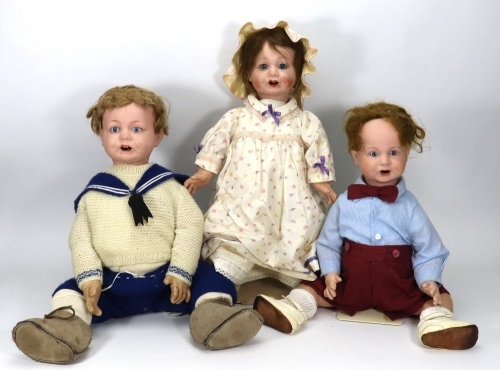 Three English &lsquo;Nunsuch, Liverpool&rsquo; baby dolls, circa 1915,
