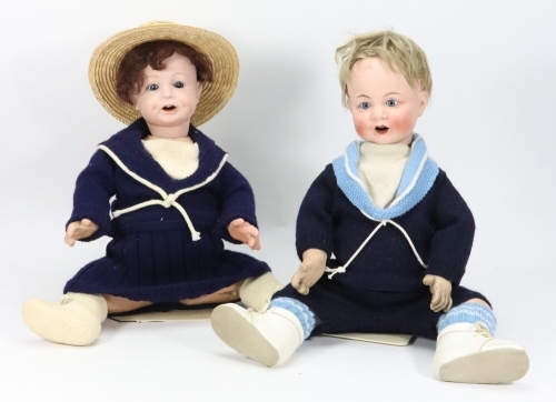 A pair of English &lsquo;Nunsuch, Liverpool&rsquo; baby dolls, circa 1915,