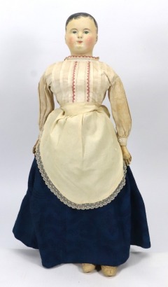 *A papier-mache &lsquo;Pauline&rsquo; shoulder head doll, French circa 1850,