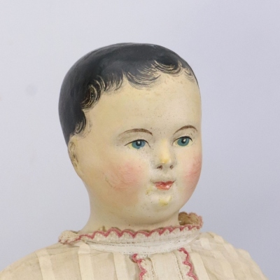 *A papier-mache &lsquo;Pauline&rsquo; shoulder head doll, French circa 1850, - 2