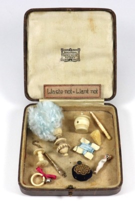 A good collection of miniature fashion doll accessories, 1860,
