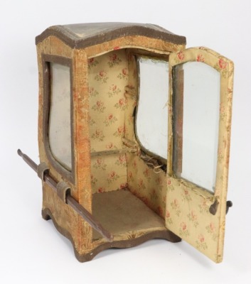 A good dolls miniature Sedan Chair and poles, French circa 1870, - 2