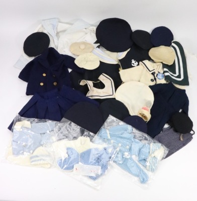 A good selection of dolls sailor style outfits, - 2