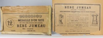 A rare early Premiere Bebe Jumeau bisque head doll in original box, size 12, French circa 1880, - 5