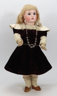 A good all original Steiner A bisque head Bebe doll, French circa 1890,