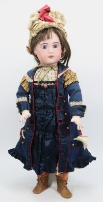 A rare large S.F.B.J Jumeau 1907 bisque head Bebe in exquisite costume, French circa 1900,