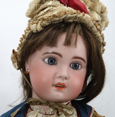 A rare large S.F.B.J Jumeau 1907 bisque head Bebe in exquisite costume, French circa 1900, - 2