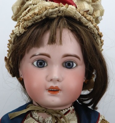 A rare large S.F.B.J Jumeau 1907 bisque head Bebe in exquisite costume, French circa 1900, - 3