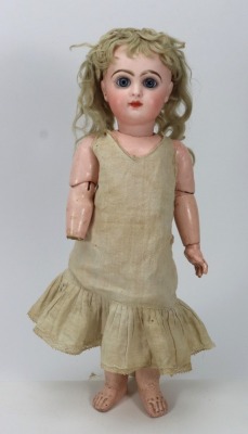 A Tete Jumeau bisque head bebe doll, French circa 1890, - 2