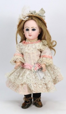 A Tete Jumeau bisque head bebe doll, size 6, French circa 1890,