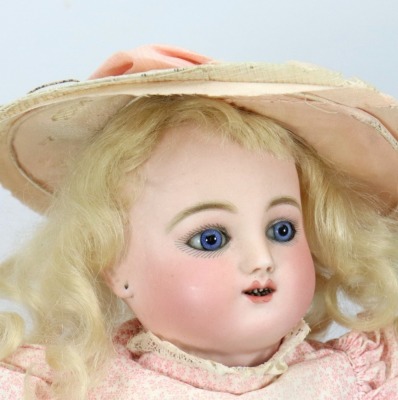 *A good Bebe Gigoteur, &lsquo;Kicking Steiner&rsquo; bisque head mechanical doll, French circa 1880, - 2