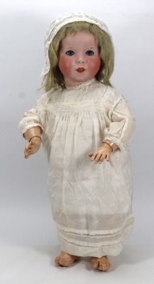 A large S.F.B.J 247 bisque head toddler character doll, French circa 1910, - 2