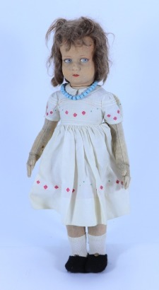 A Lenci cloth doll, Italian circa 1925,
