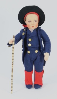 Italian Lenci Mascot felt boy doll in regional &lsquo;Guar Maggiore&rsquo; costume,