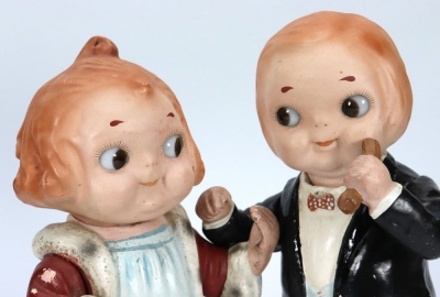 *A rare pair of Ideal &lsquo;Campbell Kids&rsquo; hard composition character dolls with googly eyes by Grace Drayton, American circa 1916, - 3