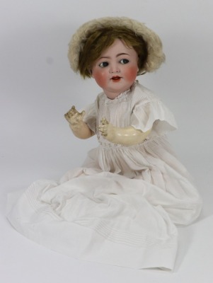 A Simon & Halbig/K&R 126 bisque head baby doll, German circa 1915,