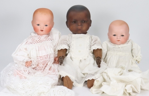 Three A.M bisque head Dream baby dolls, German circa 1915,