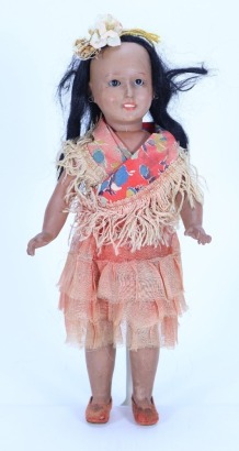 A Heubach Koppelsdorf 473 &lsquo;Sybella&rsquo; all original sprayed bisque ethnic doll, German circa 1920,