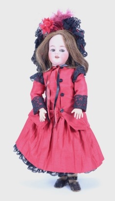 A Simon & Halbig 1039/Roullet & Decamps mechanical &lsquo;walking&rsquo; bisque head doll, German, circa 1910,