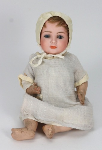 A rare Bruno Schmidt 2033 &lsquo;Wendy&rsquo; bisque head character doll, German circa 1910,