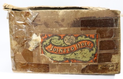 A large Kammer & Reinhardt/Simon & Halbig bisque head girl doll in original &lsquo;Mein Liebling&rsquo; box, German circa 1910, - 4