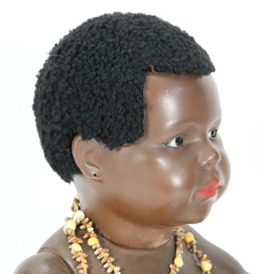 A rare large Heubach Koppelsdor 399 black bisque head character baby, German circa 1915, - 2