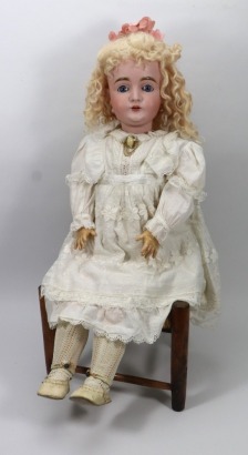 A large J.D Kestner 164 bisque head doll, German circa 1910,