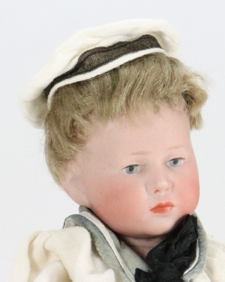 A small Kammer & Reinhardt 101 &lsquo;Peter&rsquo; bisque head character doll, German circa 1909, - 2
