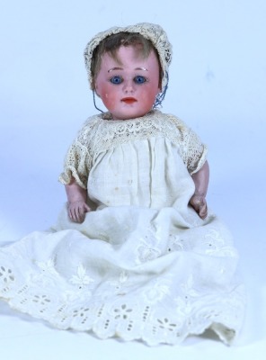 A Gebruder Heubach 8420 bisque head &lsquo;Pouty&rsquo; baby doll, German circa 1910,