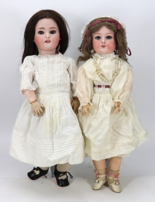 A Simon & Halbig bisque head doll, circa 1910,