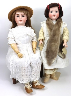 A large A.M 390 bisque head doll, German circa 1910,