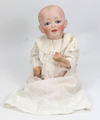 A J.D Kestner bisque head character baby, German circa 1910,