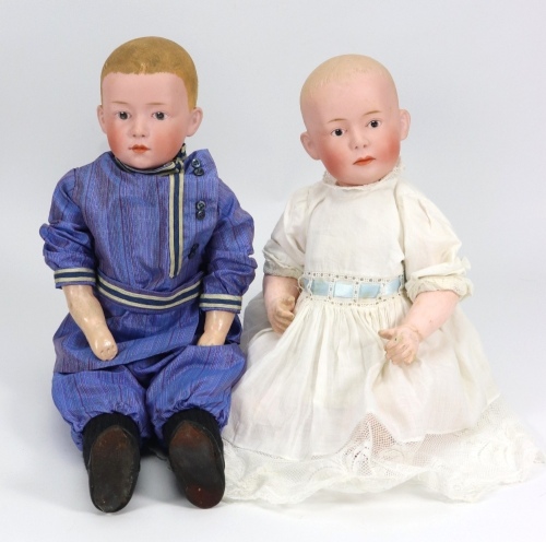 A Gebruder Heubach 7682 bisque head &lsquo;Pouty&rsquo; character baby, German circa 1910,