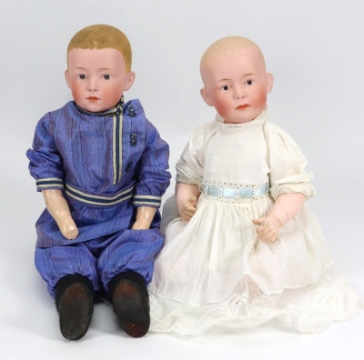 A Gebruder Heubach 7682 bisque head &lsquo;Pouty&rsquo; character baby, German circa 1910,