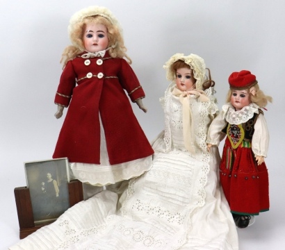 &lsquo;Marjorie&rsquo; a Heubach bisque shoulder head doll with photograph, German circa 1915,